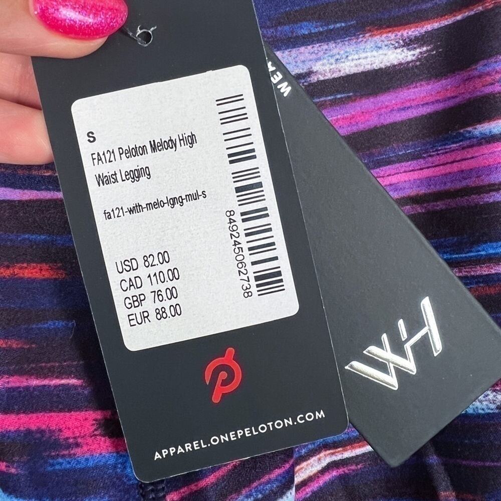 Peloton Reversible NWT Melody High-Waist Leggings S Tie-Dye Stripe 7/8 Tights - Picture 4 of 14